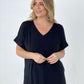 Zenana "Luxe" Rolled Sleeve Side Slit Hi-Low Hem Top