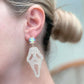 PREORDER: Rhinestone Scream Mask Dangle Earrings