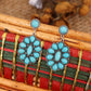 Retro Turquoise Geometric Dangle Earrings