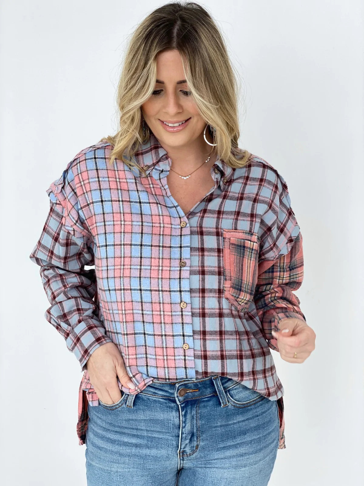 Mixed Plaid Shirt