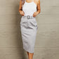Professional Poise Buckled Midi Skirt