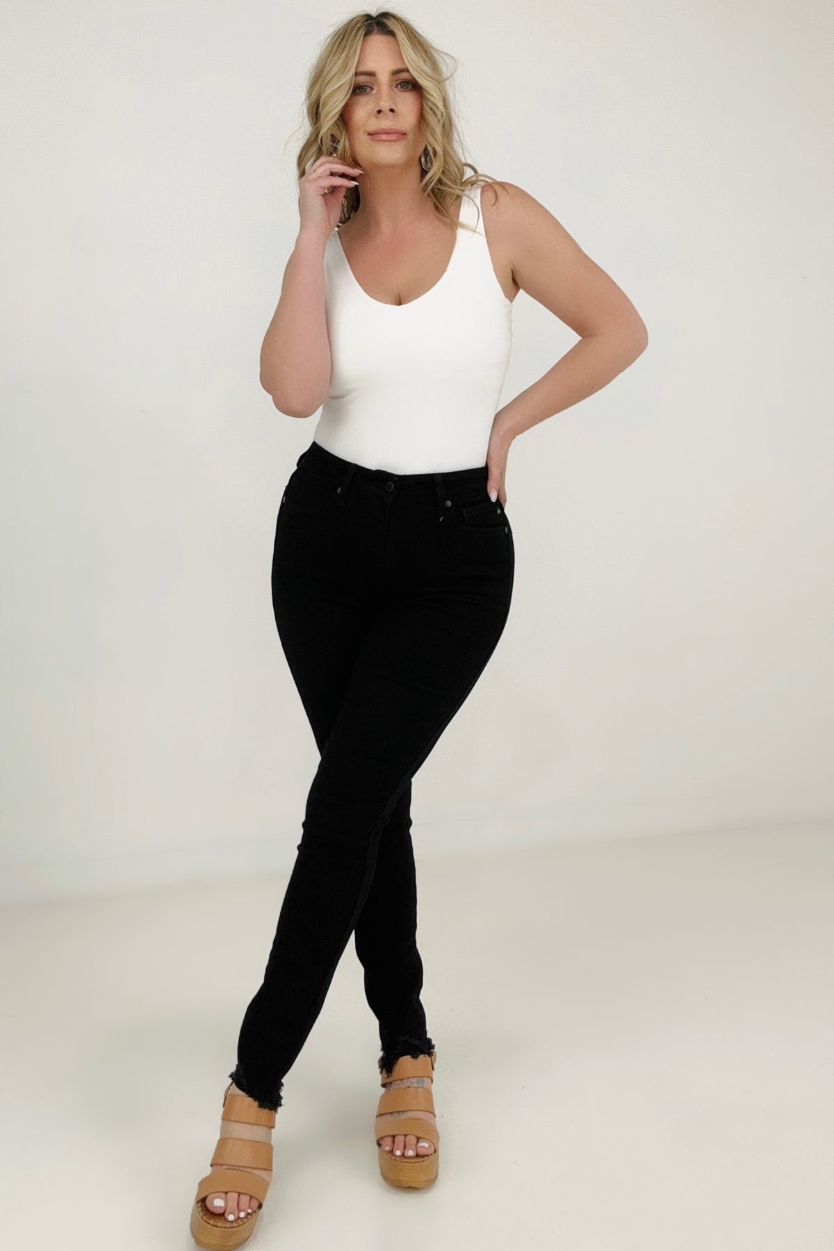 Judy Blue Garment Dyed Black Tummy Control
