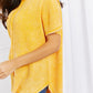 Zenana Start Small Washed Waffle Knit Top in Yellow Gold