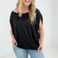 Short Sleeve Drop Shoulder Knit Top
