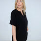 Zenana Heavy Woven Span Split Neck Short Sleeve Top
