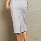 Professional Poise Buckled Midi Skirt