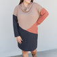 SIZE MEDIUM Autumn Color Block Sweater Dress