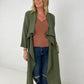 Jade By Jane Draped Front Long Body Jacket