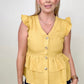 Button-Down Ruffle Hem Top - 2 Colors
