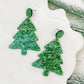 PREORDER: Pine Glitter Clear Resin Christmas Tree Dangles