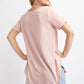 Rae Mode ECO Solid V Neck Short Sleeves Top
