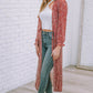 Leopard Tie Waist Flounce Sleeve Cover Up