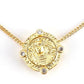 Melania Clara Matte Greek Goddess Medallion Pendant Necklace