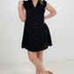 Button Down Mini Dress with Ruffle Sleeves