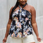 Floral Halter Top in Black