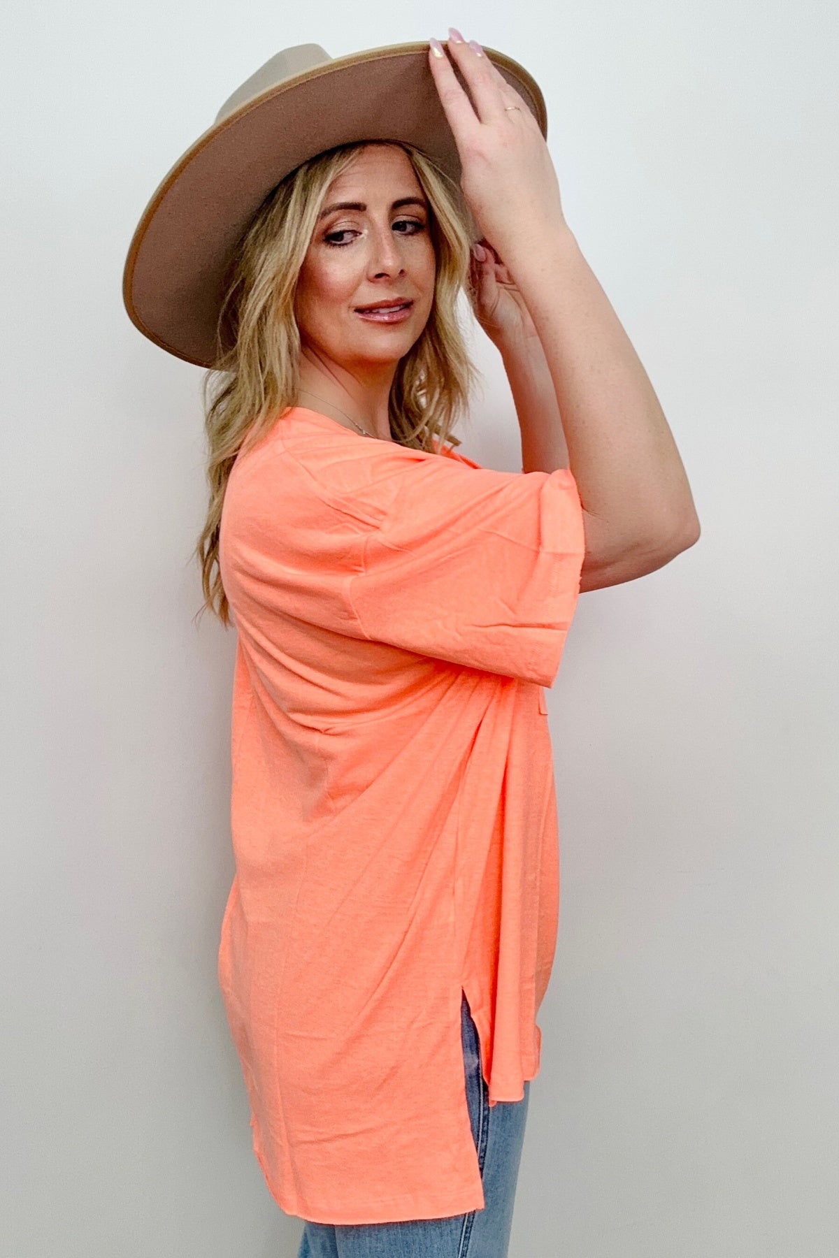 Oversized Raw Edge Boyfriend Tee