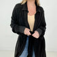 Solid Mineral Washed Tie Front Top