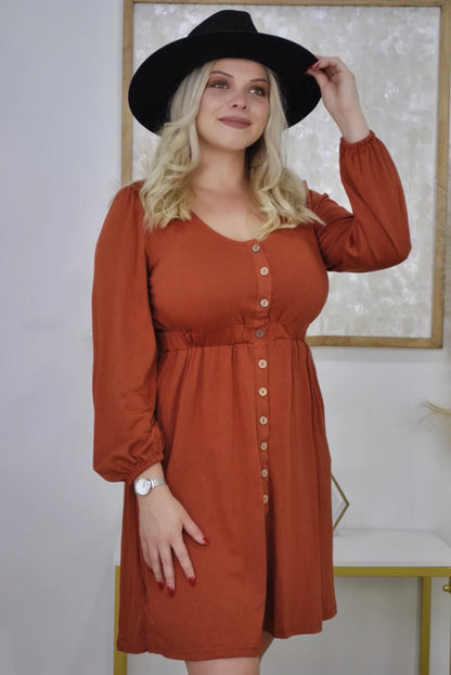 New Colors! Button Up Long Sleeve Dress (Only Ships to US)
