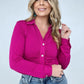 Zenana 'Ruched Romance" Long Sleeve Button Down Top with Ruched Bodice