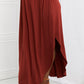 It's My Time Side Scoop Scrunch Skirt - Dark Rust