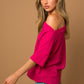 Off the Shoulder Cowl Neck Top