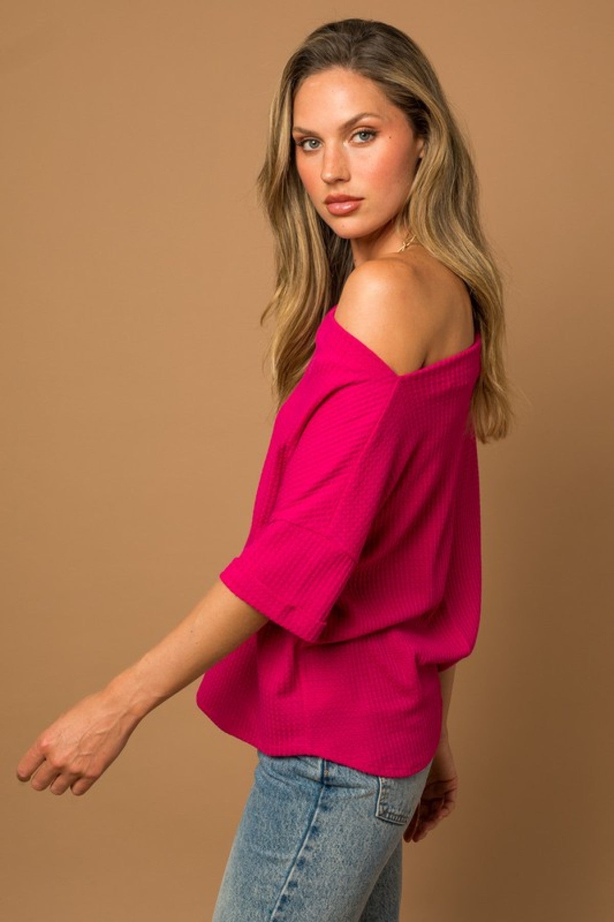 Off the Shoulder Cowl Neck Top