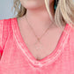 Melania Clara Large Pave Crystal Clover Pendant Dainty Necklace