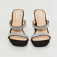 Rhinestone Block Heel Sandal in Black