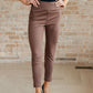 Magic Ankle Crop Skinny Pants in Dark Brown
