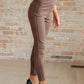 Magic Ankle Crop Skinny Pants in Dark Brown