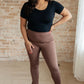 Magic Ankle Crop Skinny Pants in Dark Brown