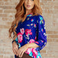 Lizzy Top in Royal Floral