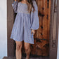 Heyson Crochet Trimmed Babydoll Mini Dress with Smocked Back