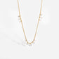 Stainless Steel 18K Gold Plated Zirconia Charm Necklace (With Box)