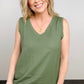 Linen Frayed Edge Sleeveless Top