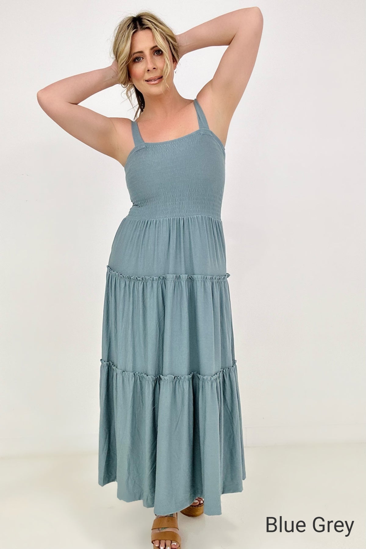Seize The Day Smocked Tiered Maxi Dress