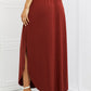 It's My Time Side Scoop Scrunch Skirt - Dark Rust
