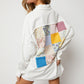 Davi & Dani Multi Knit Lace Patch Work Button Down Jacket