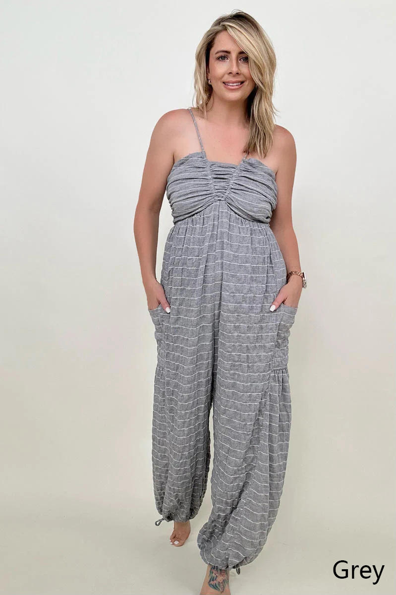 Sleeveless Halter Tie Back Woven Jumpsuit