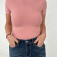 Rae Mode Solid Butter Boat Neckline Bodysuit