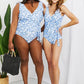 Marina West Swim Float On Ruffle Faux Wrap One-Piece in Blossom Blue