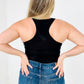 Racerback Ribbed Button Closure Tank Top
