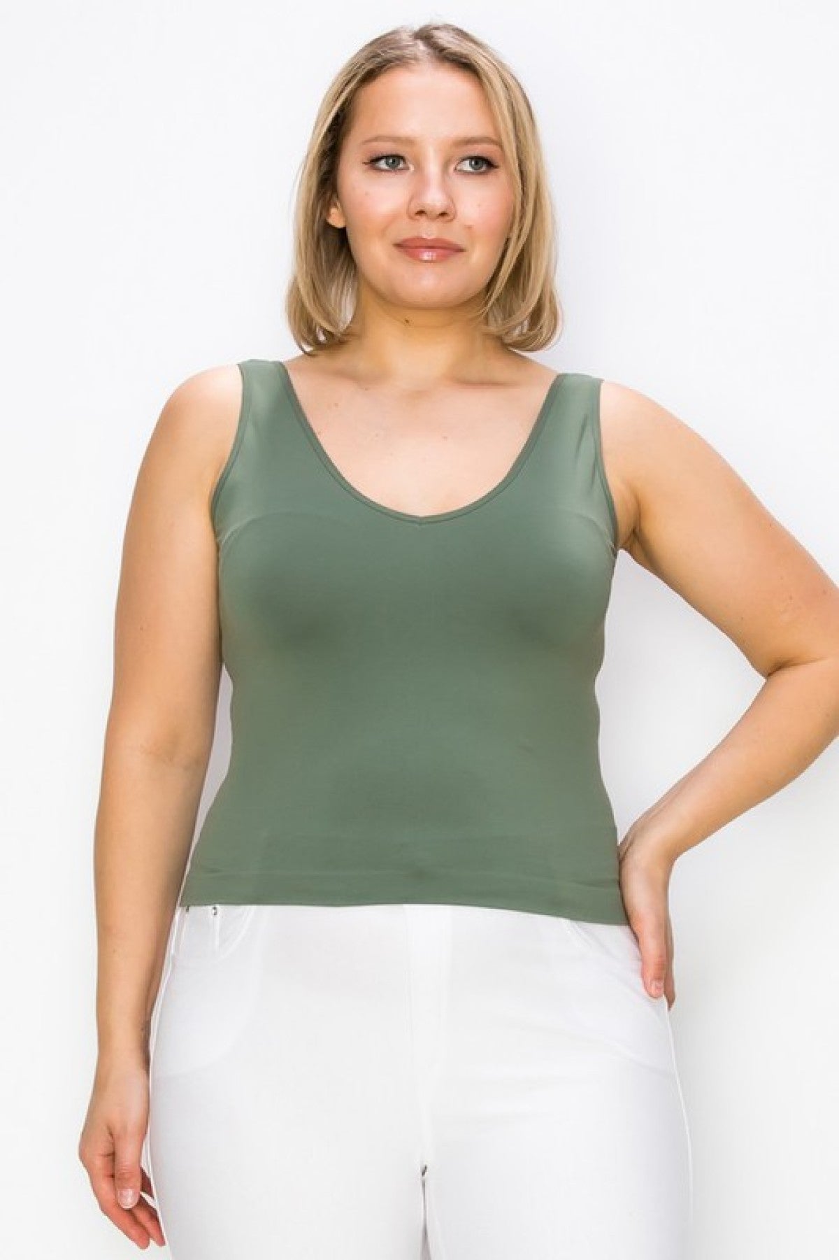 Yelete Short Version-Reversible V Neckline Seamless Tank