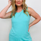 Round Neck Sleeveless Side Slit Top