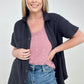 Cotton Raw Edge Short Sleeve Top