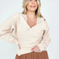 Davi & Dani Lace Strap Batwing Sleeve Drop Shoulder Sweater Top