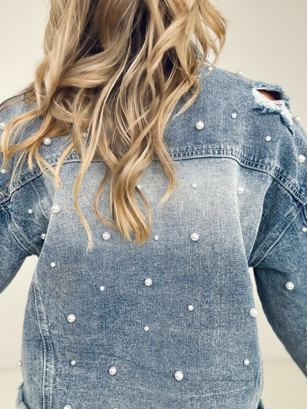 Pearly White Denim Jacket