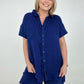 Cotton Raw Edge Short Sleeve Top