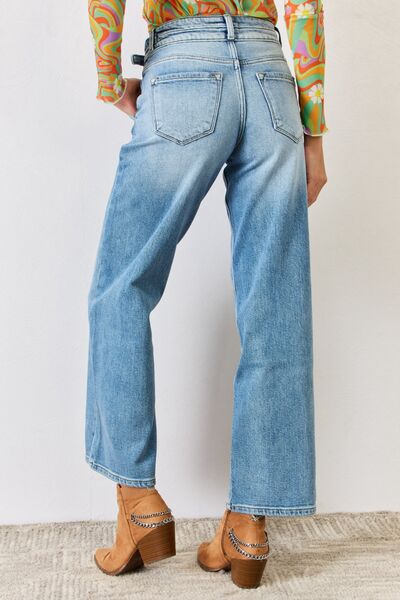 Kancan Pleated Wide Leg Jeans