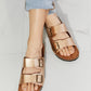 Double Buckle Sandal in Gold